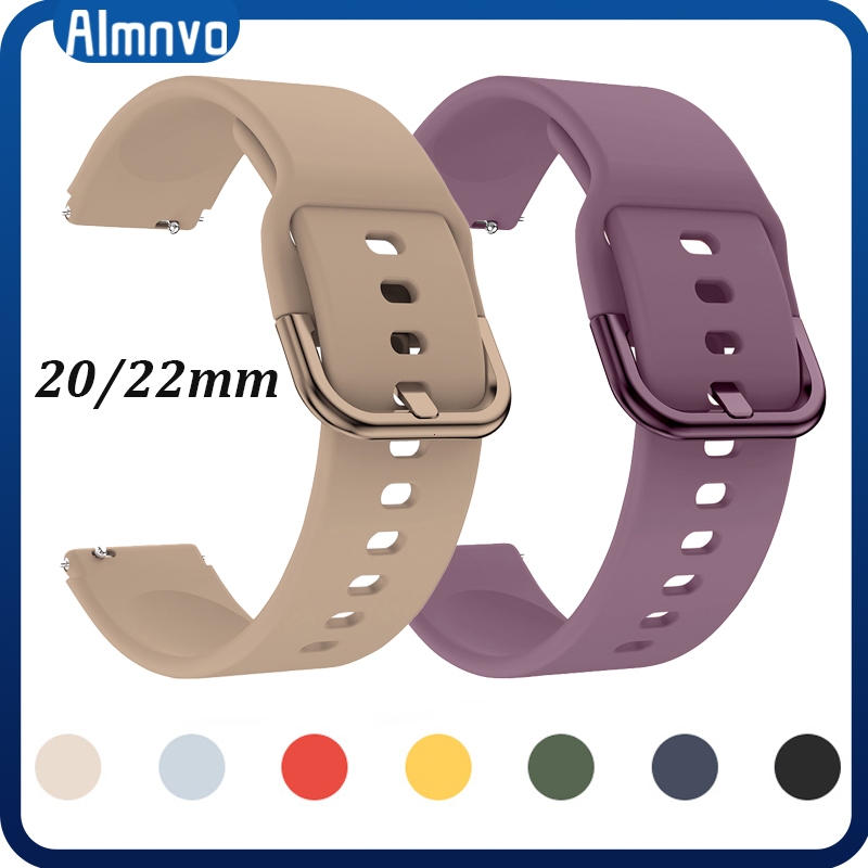 20mm 22mm Pulseira De Silicone Para Smartwatch Amazfit Bip 6 5/3 Pro U Pro/GTR MINI GTS 5 4/Samsung Galaxy FE 7 6 5 4