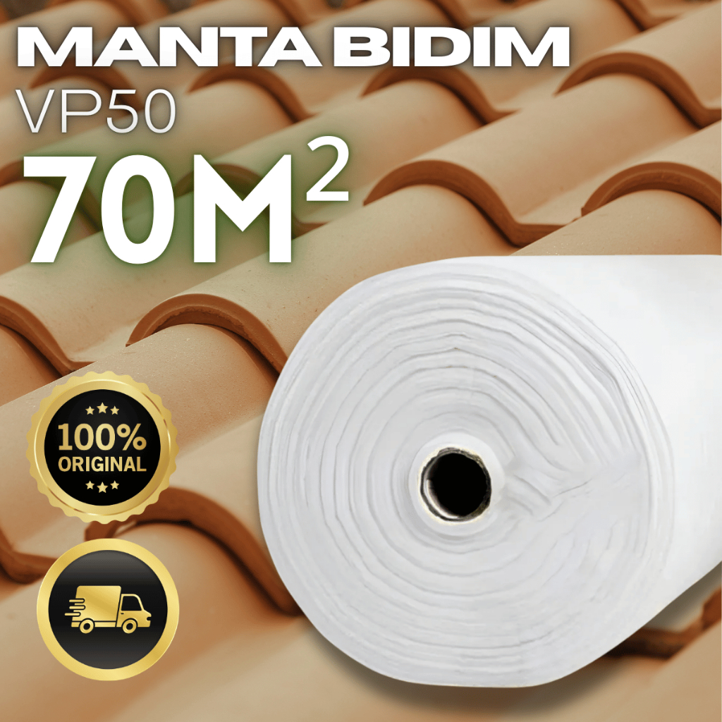 Manta Bidim 70m Para Impermeabilização Telhados Lajes Jardim E Proteção Do Solo Contra Infiltração