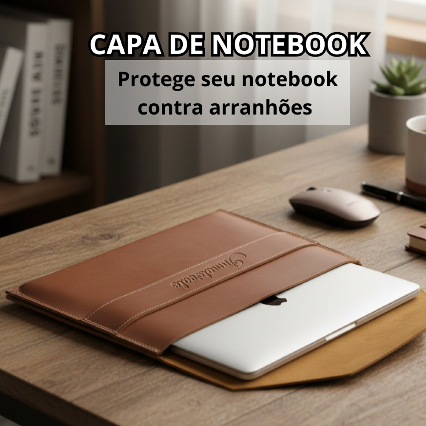 Capa Case Notebook em Couro PU Resistente 13 14 15 16 17 Polegadas Maleta Macbook
