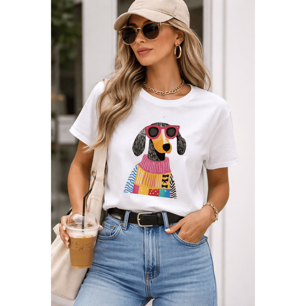 Camisa Camiseta Feminina Blusinha Cachorro 100% Moda Fashion Estilosa Algodão Leve Confortável Tendencia