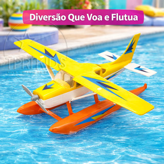 Avião Hidroavião Brinquedo Flutua na Água Aeronave Infantil Menino Menina Aviãozinho Flutuante 3+