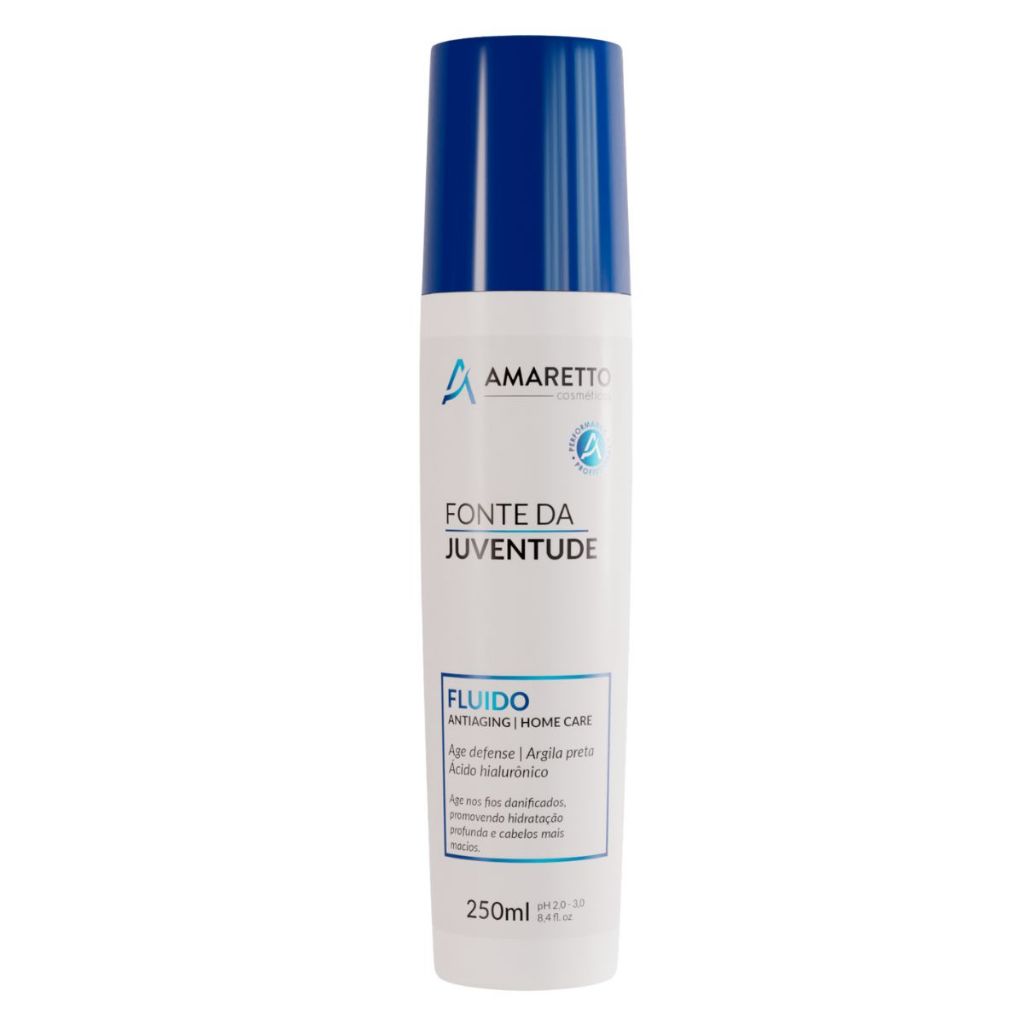 Fluído Rejuvenescedor Fonte da Juventude 250ml Tratamento Dos Fios Amaretto Cosméticos