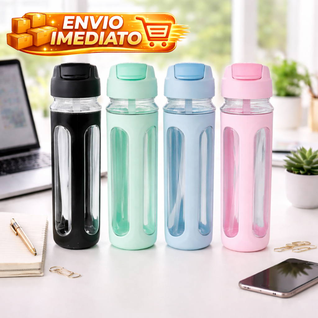 Garrafa De Água Com Canudo Alça Squeeze Com Bico Varias Cores Para Escolher Verão Praia Academia em Oferta na Shopee
