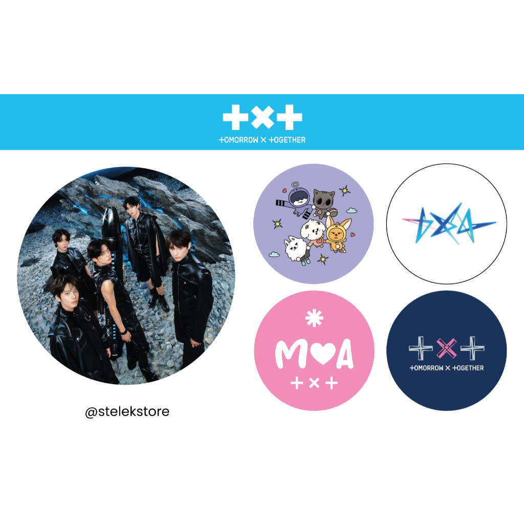 Kit Bottons TXT - KPOP IDOL - Broche - Pin - Fanmade