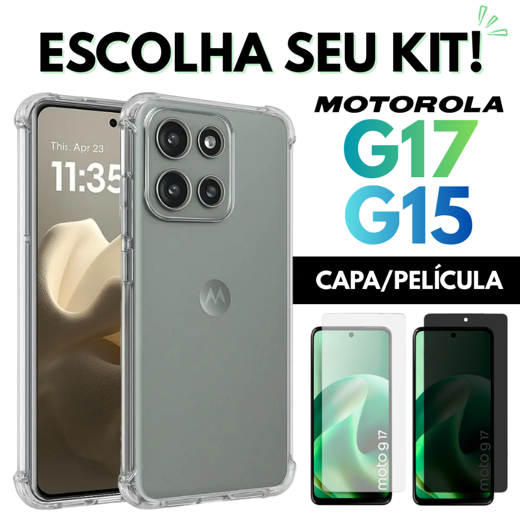 Capa Transparente Protetora Para Moto G17 ou G15 - Capinha Compatível P/ Motorol