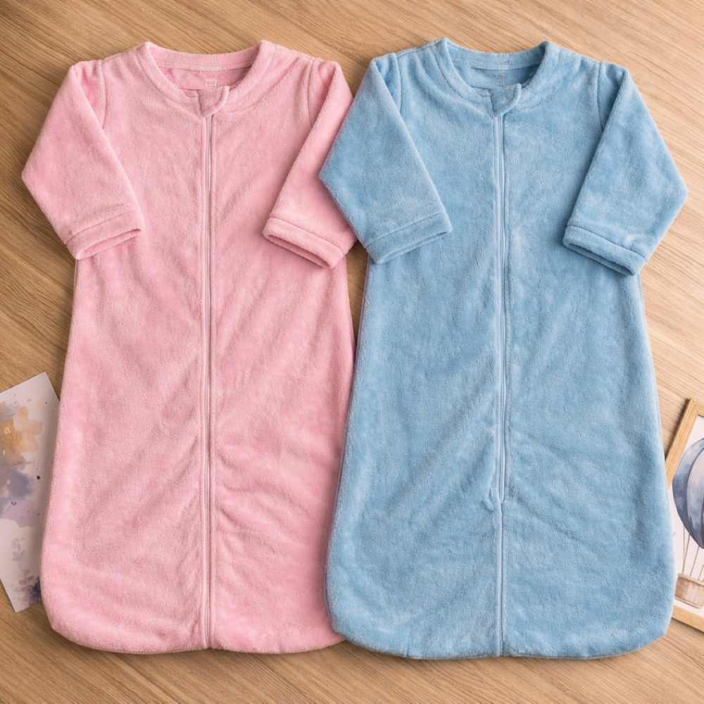 Saco de Dormir Bebê Casulo Com Zíper Menino Menina Super Confortável Macio Pijama