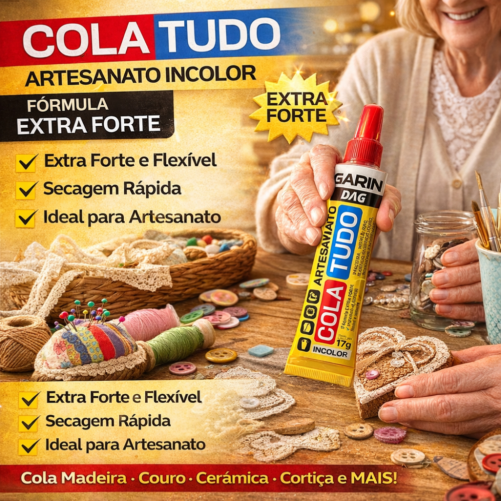 Cola Para Artesanato Flexível Extra Forte Amigurumi Feltro Incolor