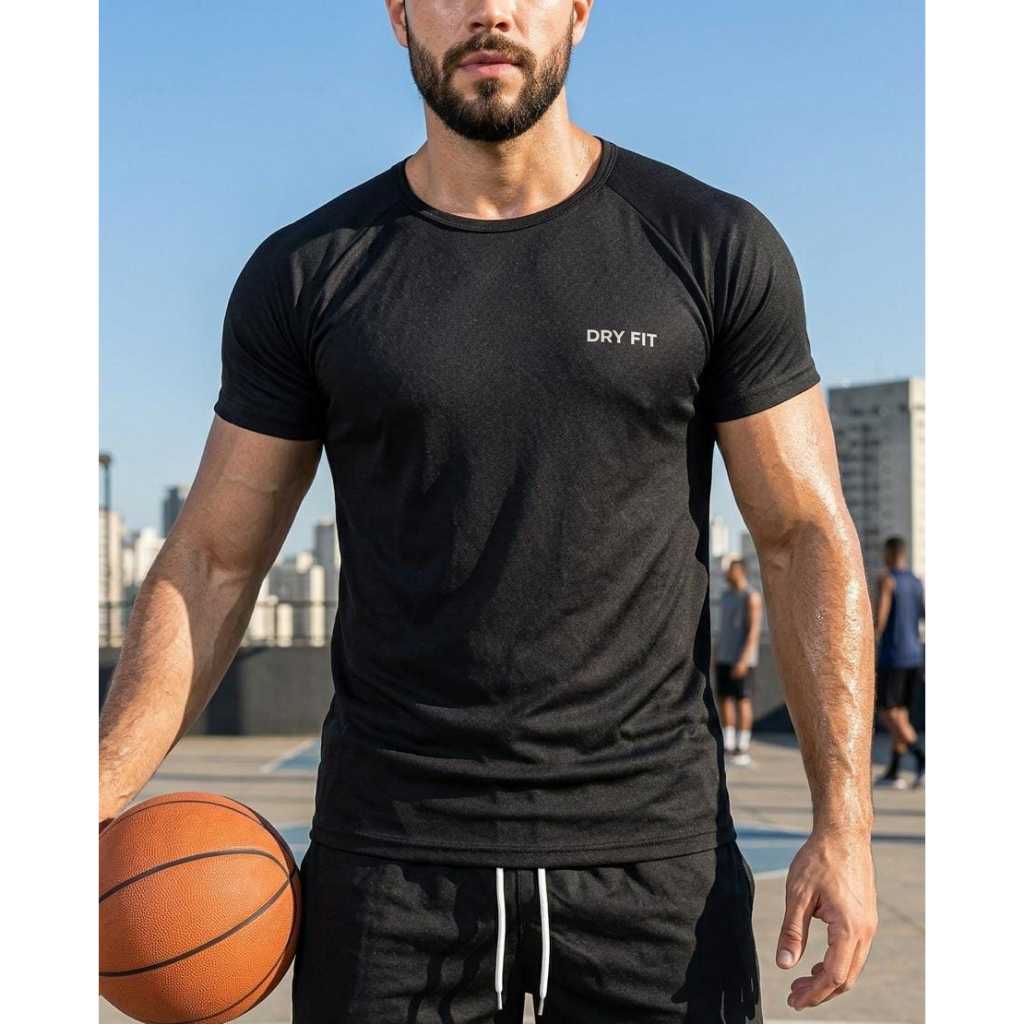 Camiseta Dry Fit Secagem rápida, Tecido Leve e Respirável, Para exercícios e Academia Masculina Unissex