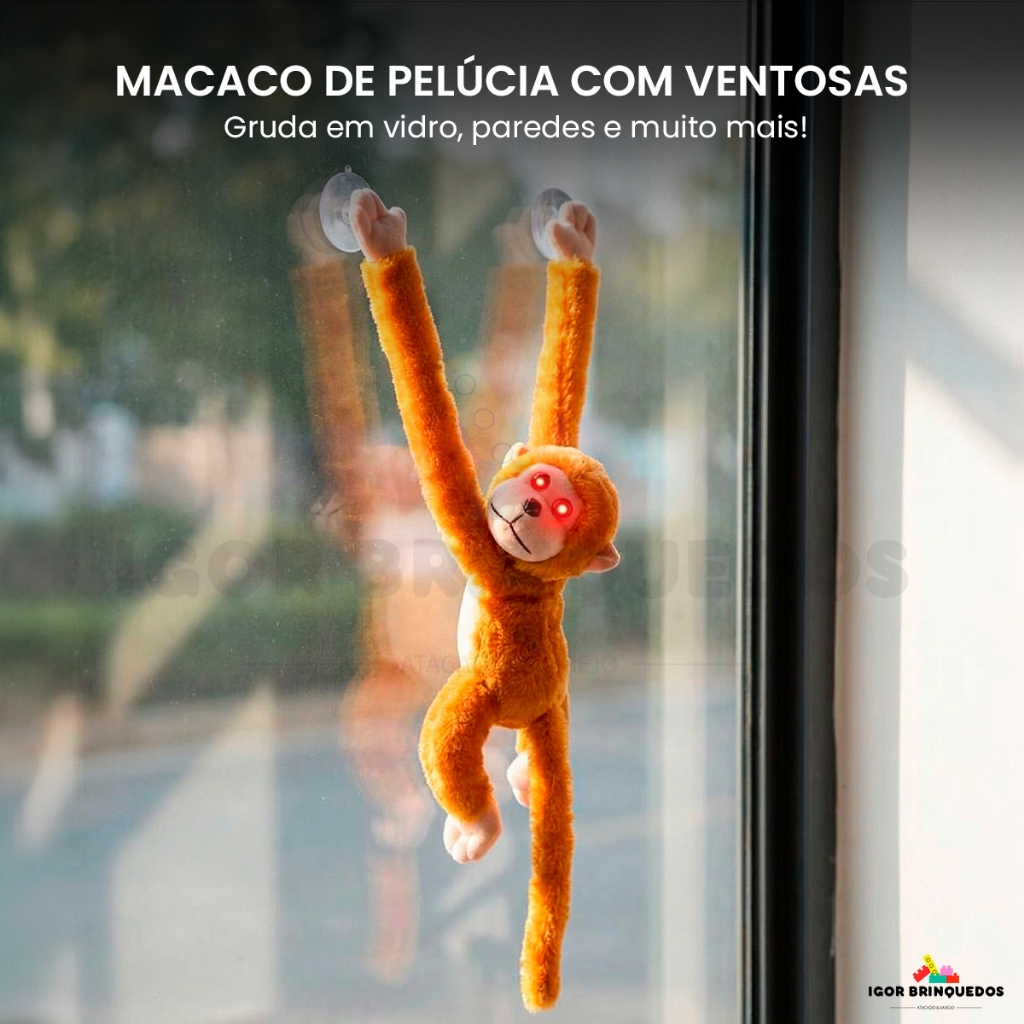 Macaco de Pelúcia com Velcro de Pendurar Brinquedo Decorativo Interativo Infantil Com Som e Luz em Oferta na Shopee