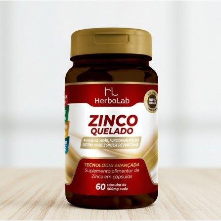 ZINCO QUELADO - 60 cápsulas  - Alta concentração - 414%VDR
