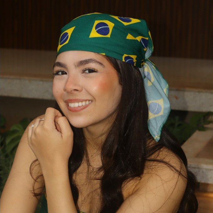 Bandana Estampa do Brasil Varios modelos de uso (para blusa frente unica usa 2 unidades). 90x45cm