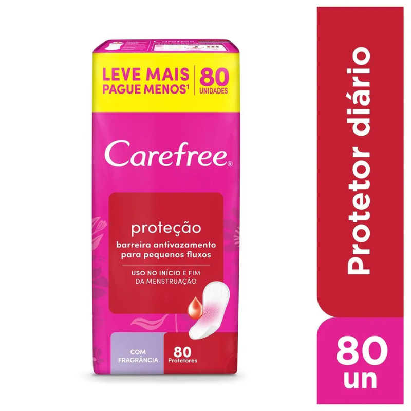 Protetor Diário Carefree com fragrância 80un em Oferta na Shopee