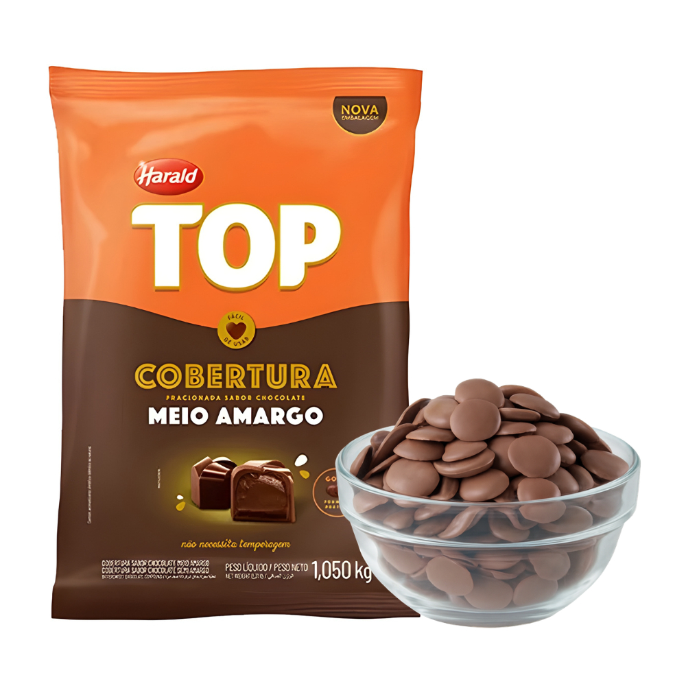 Gotas Chocolate Harald Top Meio Amargo 1Kg Grande Pascoa Ovos Barra Bombom Trufa Doce Banho Maria Micro-ondas em Oferta na Shopee