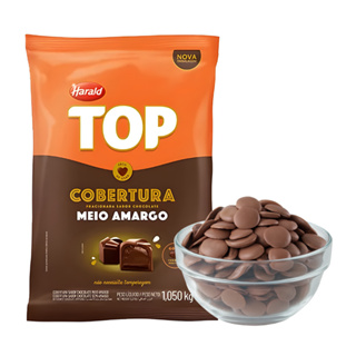 Gotas Chocolate Harald Top Meio Amargo 1Kg Grande Pascoa Ovos Barra Bombom Trufa Doce Banho Maria Micro-ondas em Oferta na Shopee