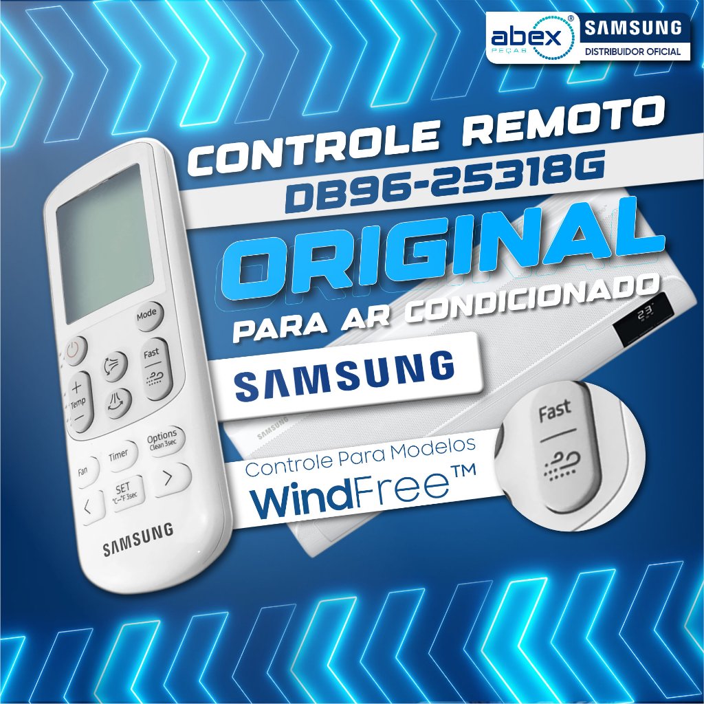 Controle Remoto Ar Condicionado Samsung AR09BSE AR09CVF DB96-25318G Original
