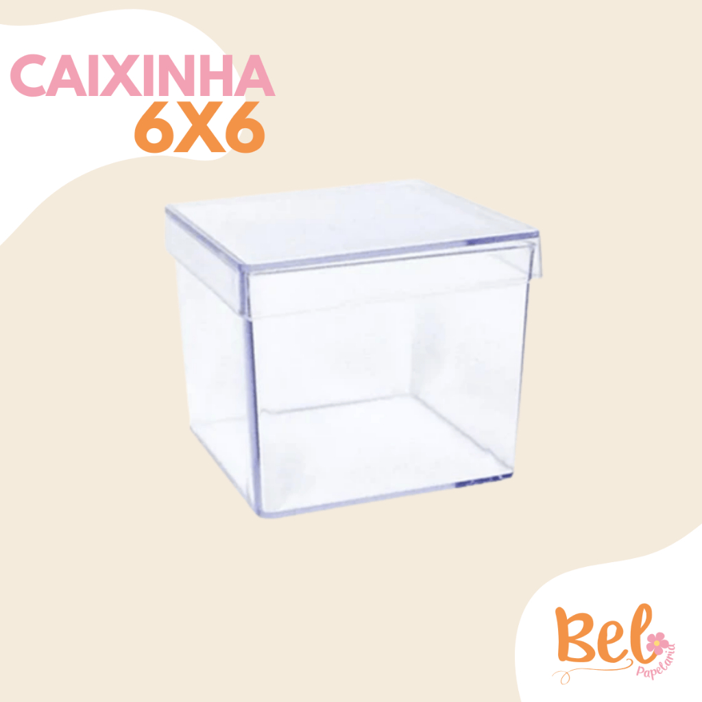 Kit Caixa Acrílico 6x6 Transparente Festas Casamentos Aniversario Lembrancinhas Chá de Bebe em Oferta na Shopee