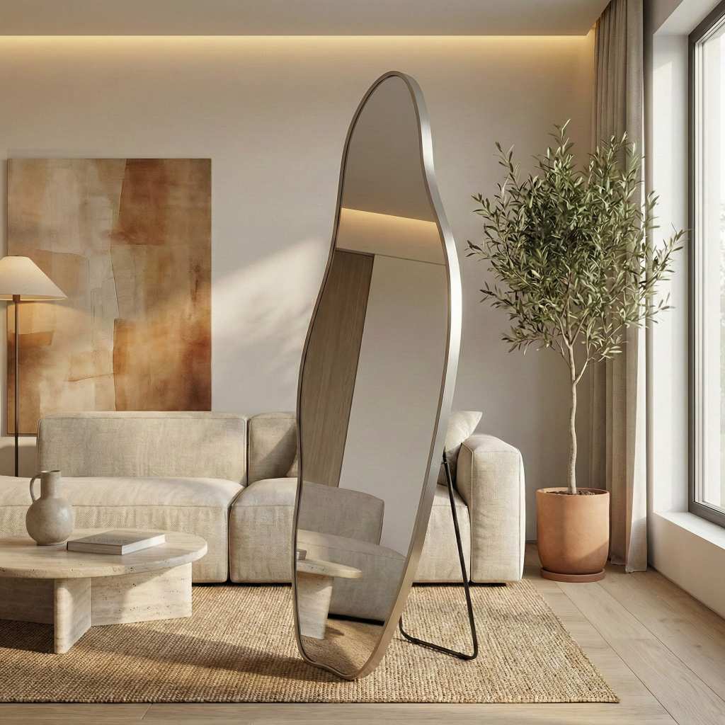 Imagem Espelho de Chão Venus Grande Orgânico Resistente Maresia