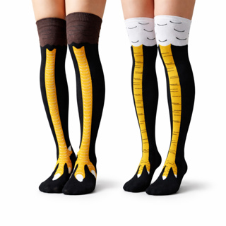 Meia 3/4 Feminina Pé de Frango Galinha Longa Estampada Divertida Academia Fantasia em Oferta na Shopee