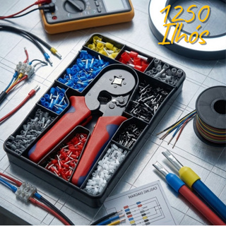 Jogo Alicate Crimpador Prensa Terminal Com 1250 Ilhós 0,25 A 10mm em Oferta na Shopee