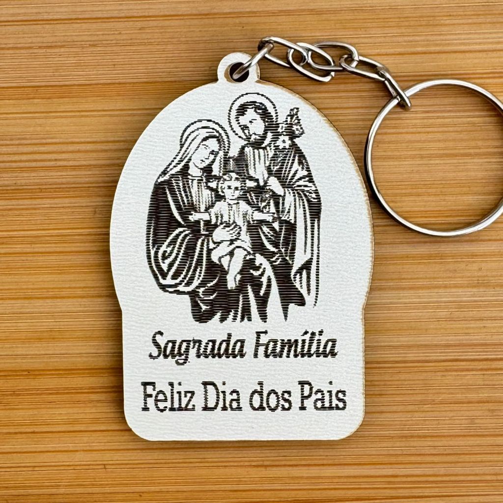 Kit Chaveiros Personalizados MDF Sagrada Família – Lembrancinha Dia dos Pais Religiosa Lembrancinha em Madeira MDF