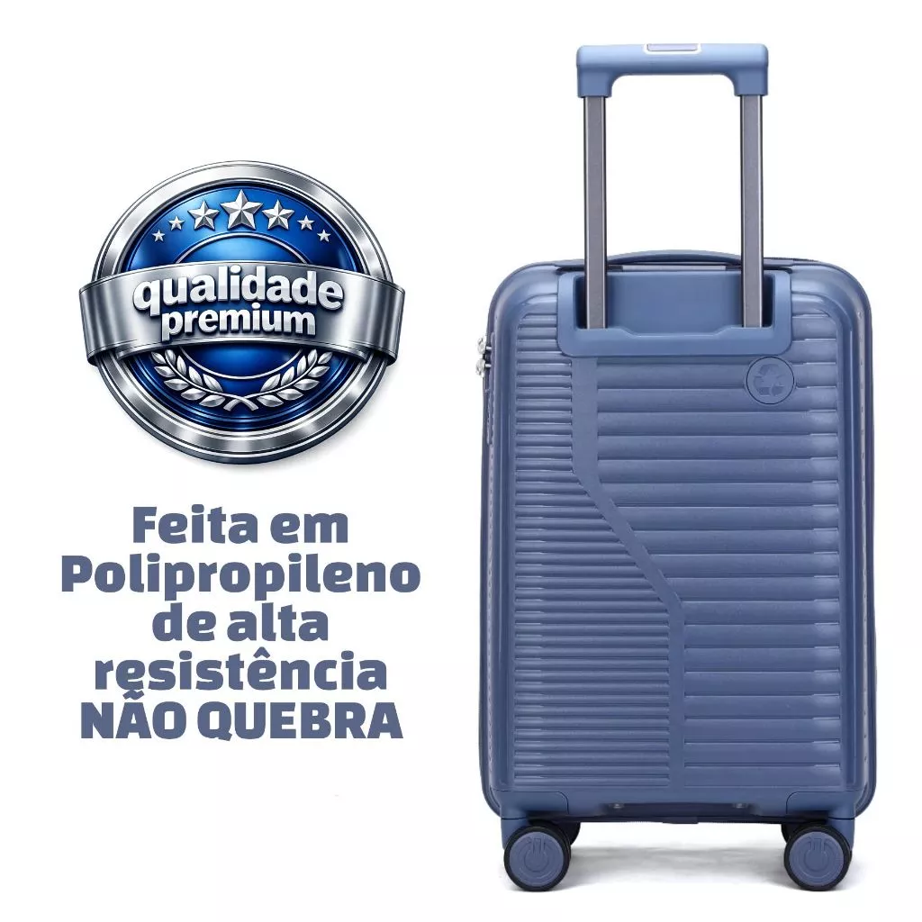 Mala de Bordo Dermond PRO Resistente Cadeado Embutido Rodas 360° Removiveis Silenciosas ANAC 10kg