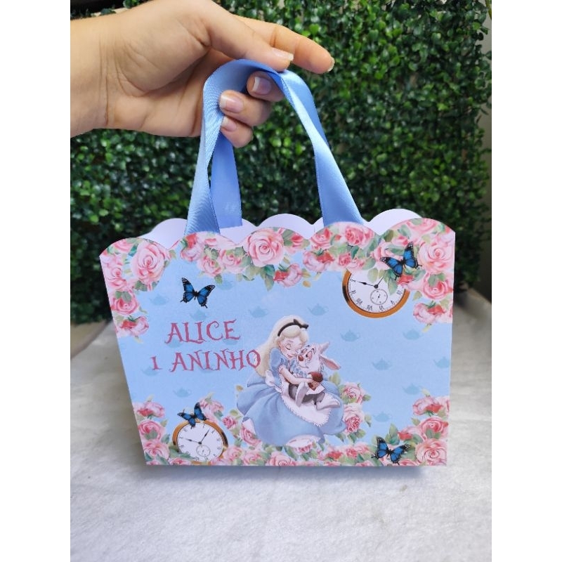 KIT SACOLINHAS LEMBRANCINHA PERSONALIZADAS ALICE NO PAIS DAS MARAVILHAS, CAIXAS,