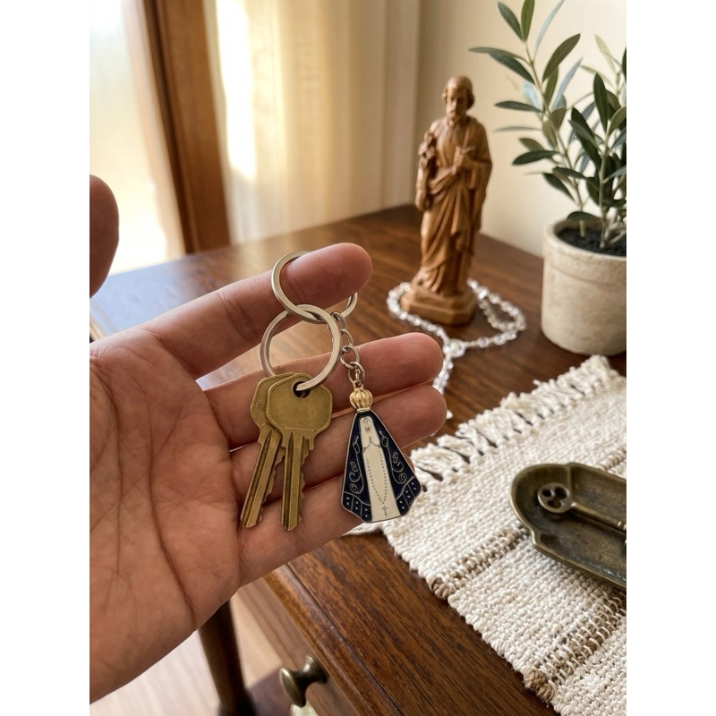 Chaveiro Nossa Senhora Aparecida Pintado Católico Religioso terço