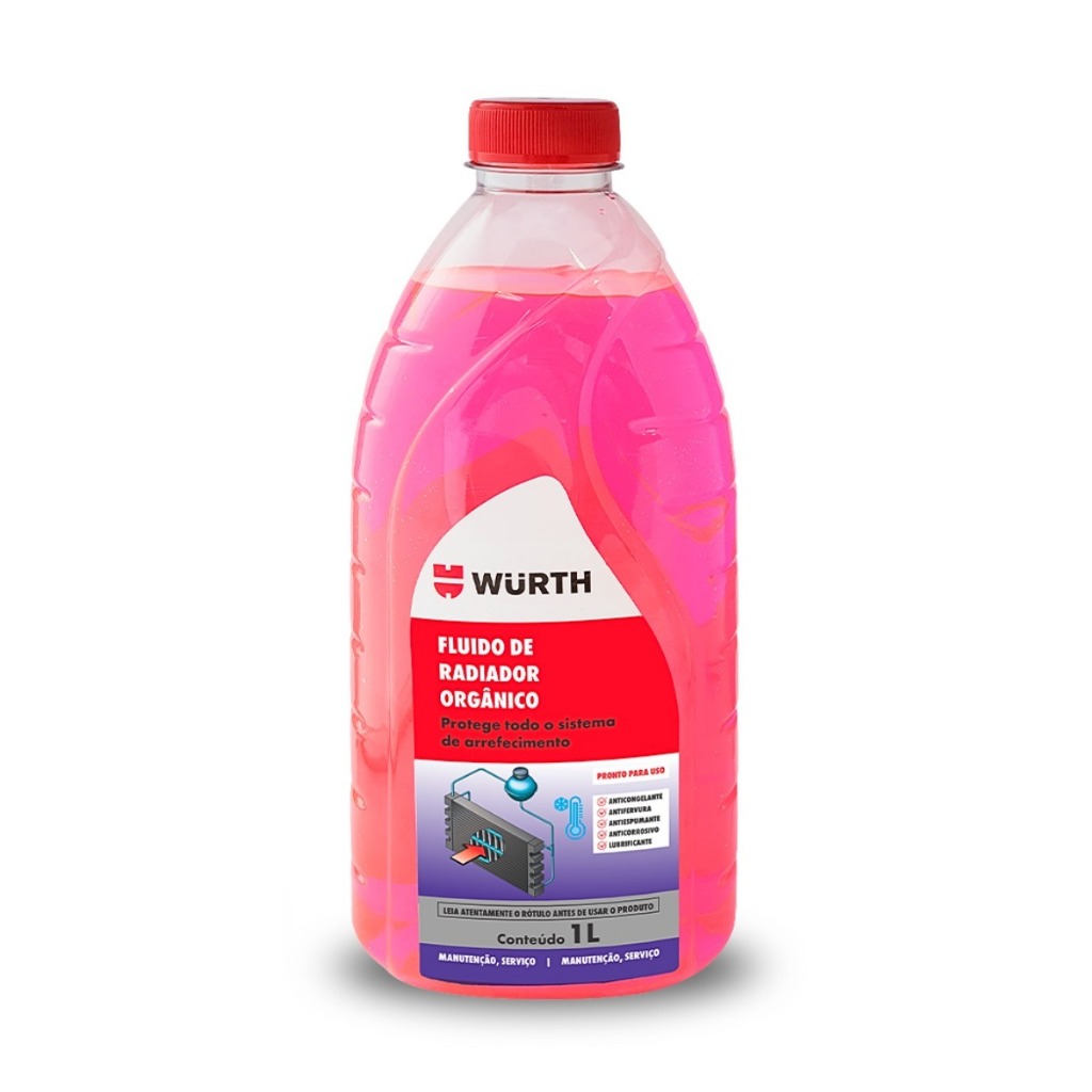 Fluido Aditivo de Radiador Orgânico Pronto Uso Rosa 1 Litro Wurth