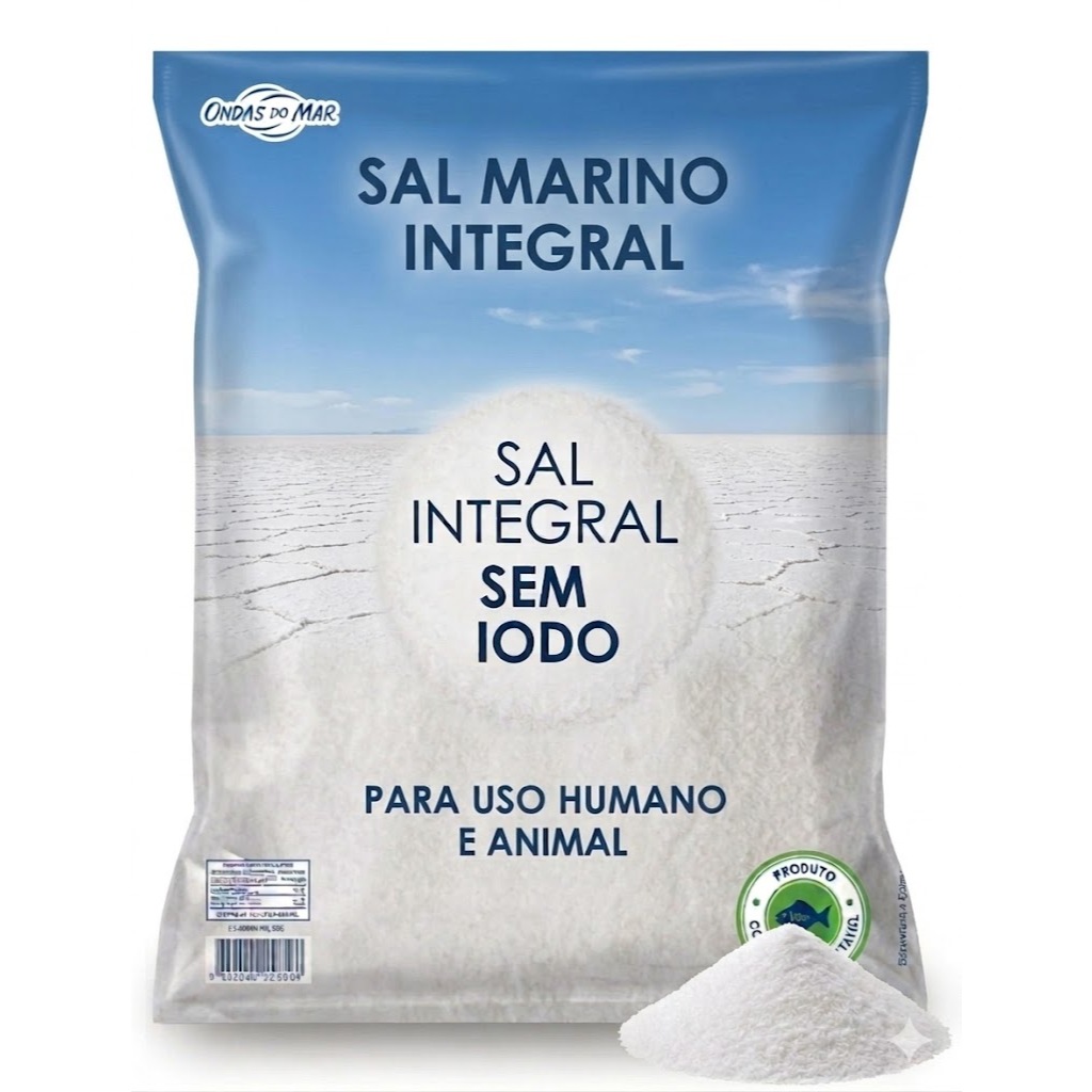 Oferta Sal Marinho Integral Sem Iodo - 100% Puro e Original - 500GR