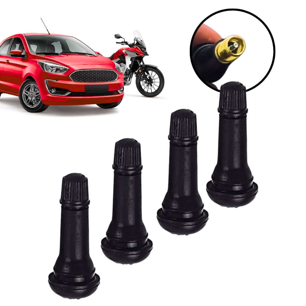 Kit com 4 Bicos Válvula Tr414 Pneu Sem Câmara Automóvel Universal Premium