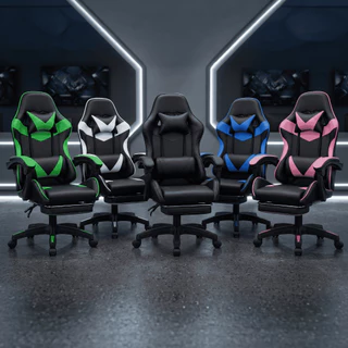 Cadeira Gamer Premium Escritório Giratória 360o Reclinável Apoio Para Pés E Encosto Ajustável Couro