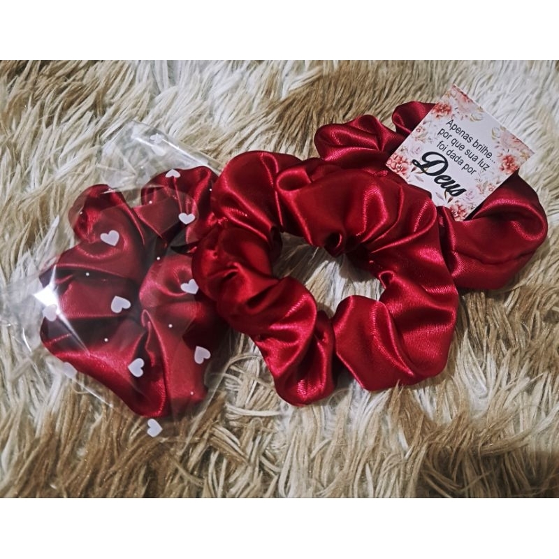 Kit 1 | 3 | 5 Xuxinhas de Cetim Premium Scrunchie Elegante Não Marca o Cabelo Elástico Feminino antifrizz | lembrancinha