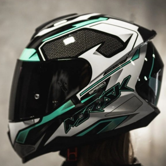 CAPACETE NORISK RAZOR FECHADO SPEEDMAX VERDE BRANCO ESPORTIVO ORIGINAL MOTO QUALIDADE + BRINDE EXCLUSIVO em Oferta na Shopee