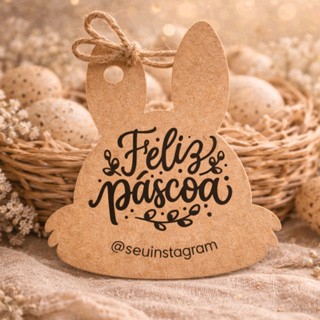 Tag Feliz Páscoa - Coelho Orelha - Para Mimo de Páscoa, Lembrancinhas e Embalagens de Páscoa - Papel Kraft em Oferta na Shopee
