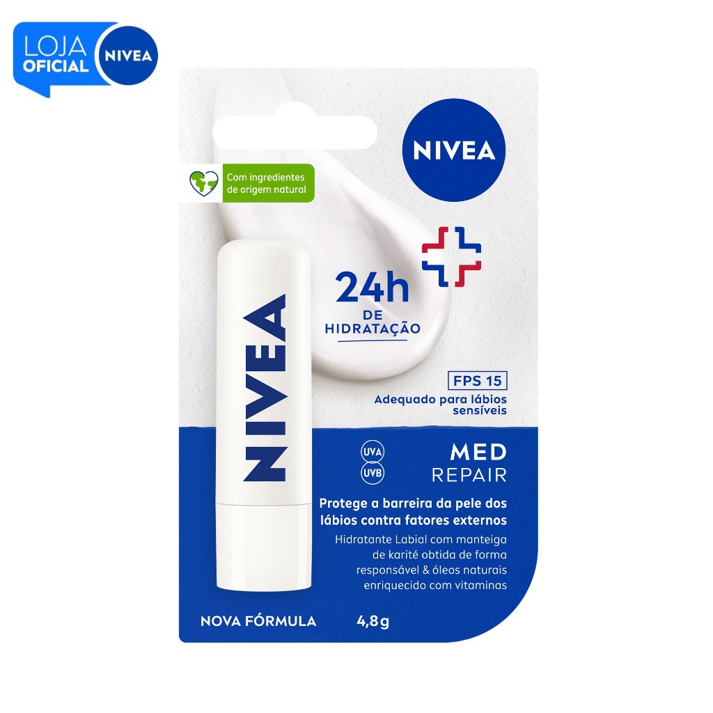 NIVEA Protetor Labial Med Repair FPS15 4,8g em Oferta na Shopee