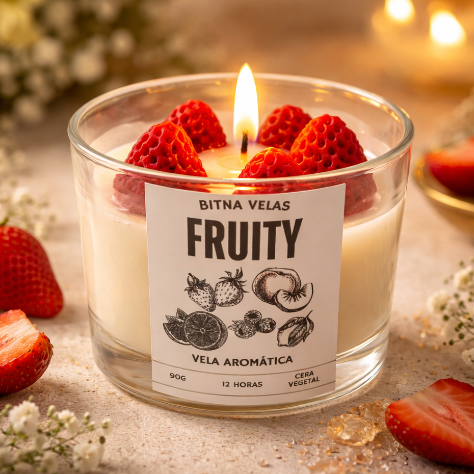 Imagem Vela Aromática de Morango Perfumada