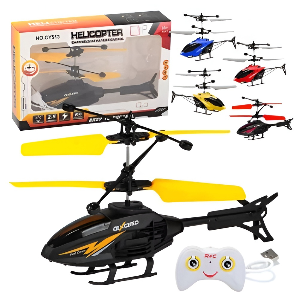 Helicóptero Voador Controle Remoto Sensor Recarregável Mini Drone Avião Brinquedo