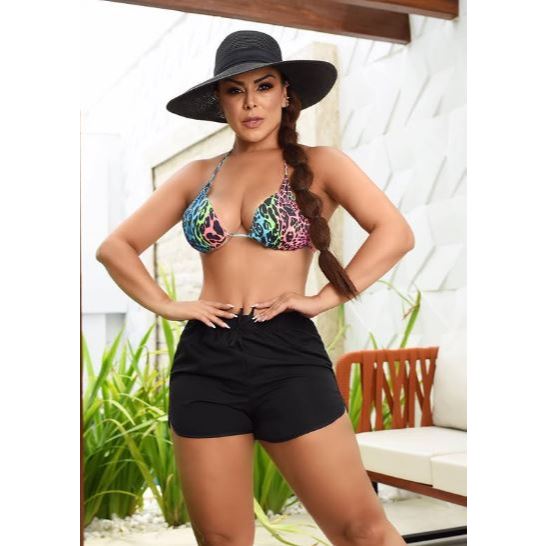 Kit 3 Shorts Feminino Tactel Fitness Academia Corrida Praia Secagem Rápida Confortável