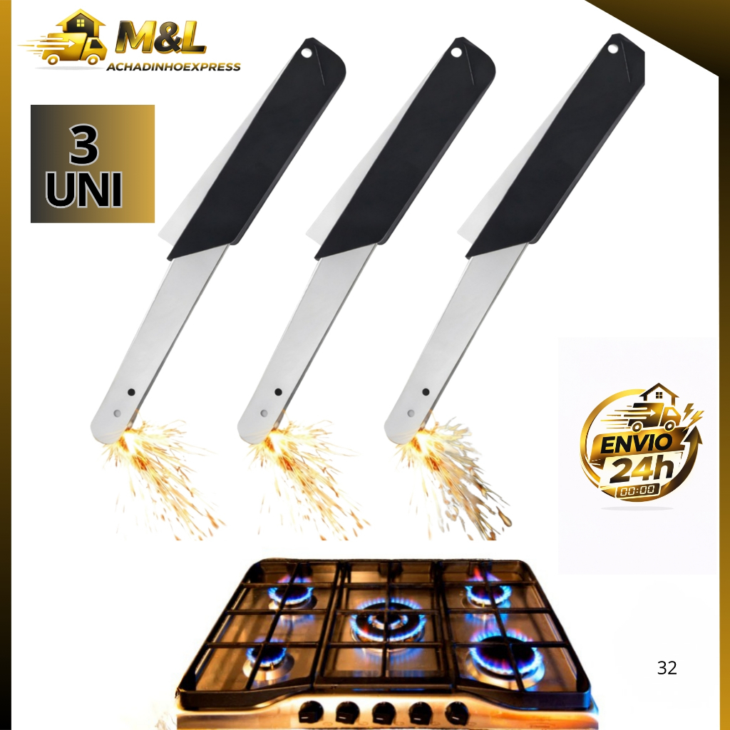 Kit 3 Acendedores Multiuso Cozinha Churrasqueira Atacado Promoção em Oferta na Shopee