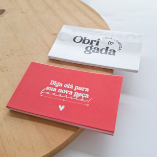 Mini Cartão de Agradecimento PADRÃO 9x5cm | Branco ou Rosa | 50, 100 ou 200 und. em Oferta na Shopee