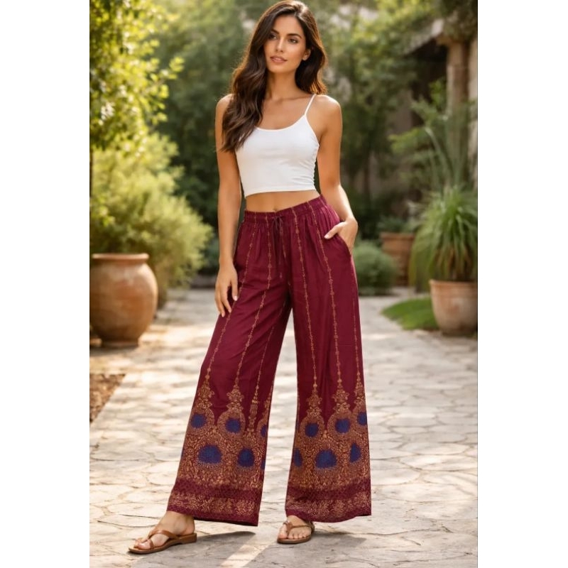 Calça indiana pantalona unissex yoga free size importadas