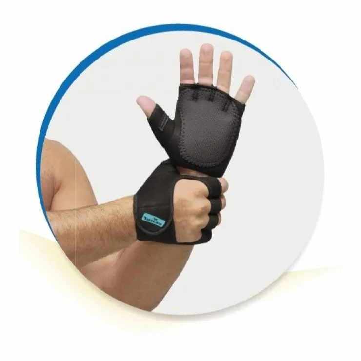 Protetor Palmar C/ Polegar Prevenção De Stress Muscular Par Cor Preto Tamanho M