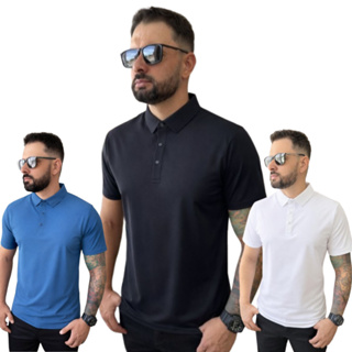 CAMISA POLO BASICA ELASTANO FRESCA GELADA ELEGANTE MASCULINA em Oferta na Shopee