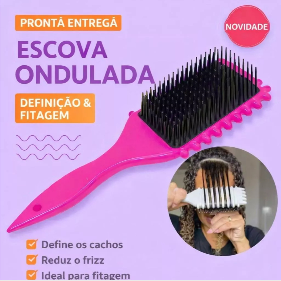 Escova Onda Finalizadora Beauty Flash Definição de Cachos e Finalização para Cabelo Cacheado Crespo