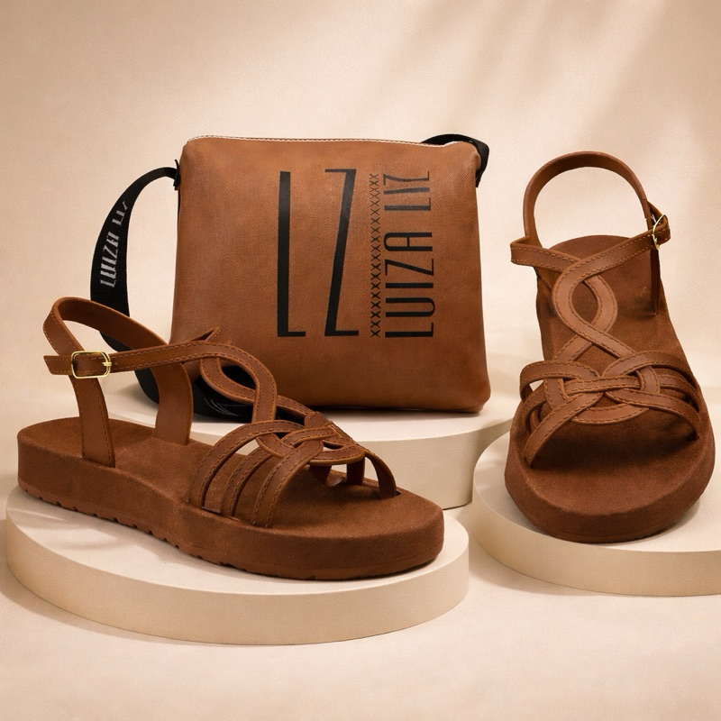 Sandália Feminina Chinelo Papete Rasteira Injetada Cofortavel Dia a Dia com Bolsa