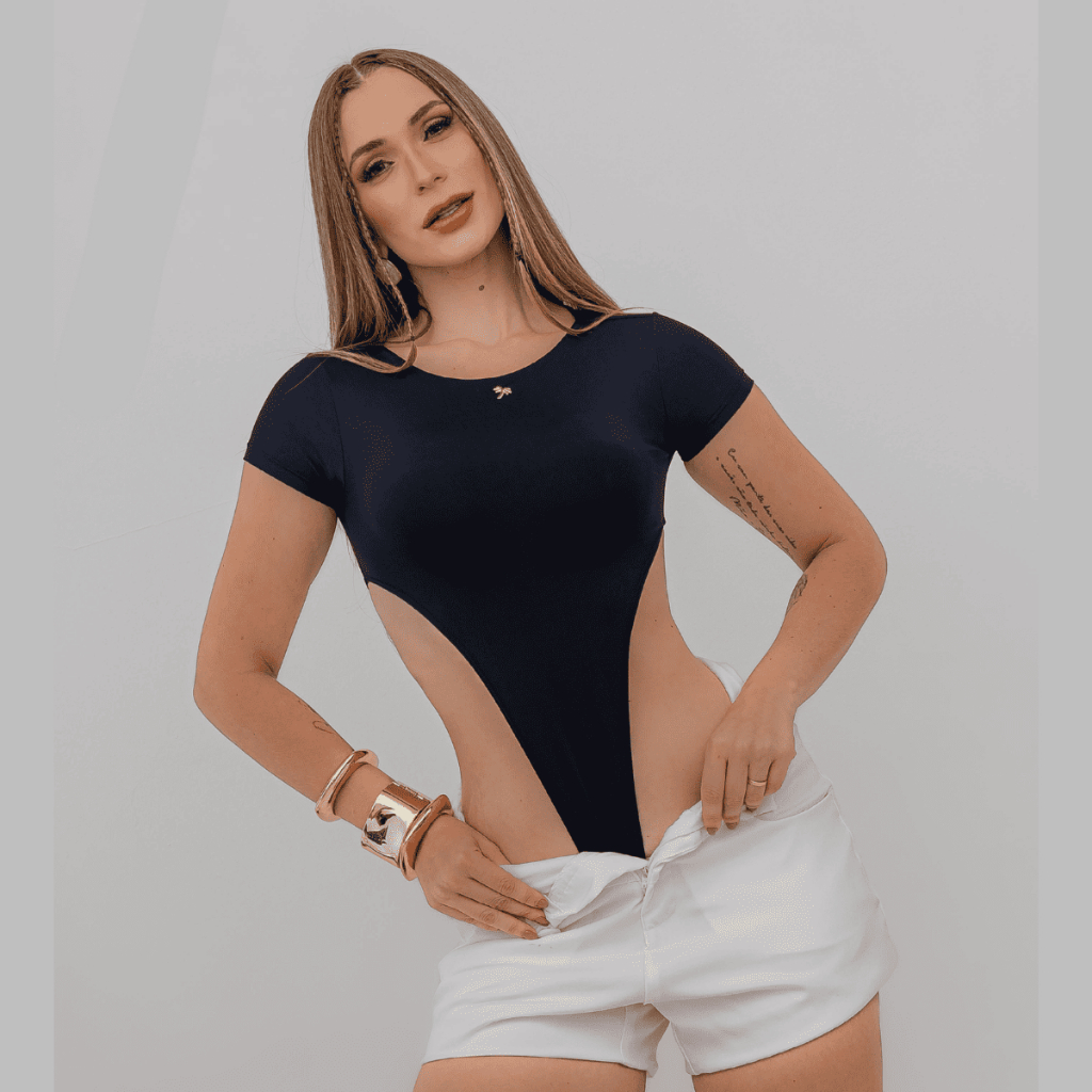 Body Feminino Poliamida Premium Cavado – Alta Elasticidade e Conforto