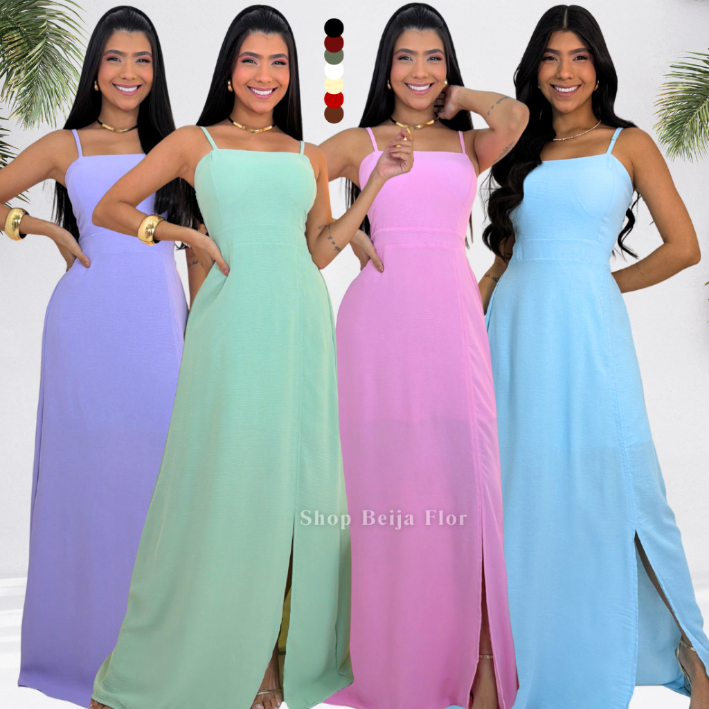 Vestido Dunas Não Precisa Passar Noiva Casamento Civil Madrinha Feminino Longo Social em Oferta na Shopee