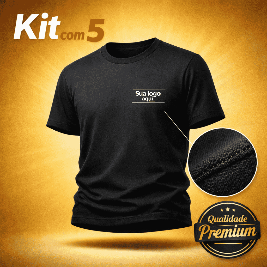 Kit 5 Camisas Personalizadas Com Sua Logo Para Empresas ou Sua Estampa Preferida
