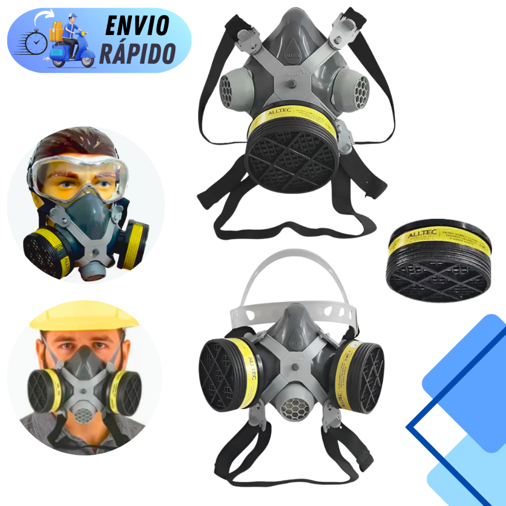 KIT MASCARA RESPIRADOR 2002 OU 2001 FILTRO VO+GA PARA RESINA MARCENEIRO PÓ PURIFICADOR DE AR COM CA em Oferta na Shopee