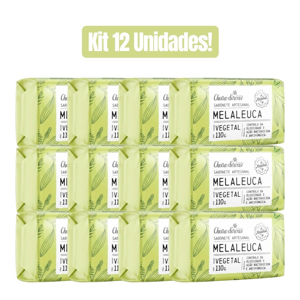 KIT 12 UNIDADES SABONETE MELALEUCA 110g CHEIRO D ERVAS